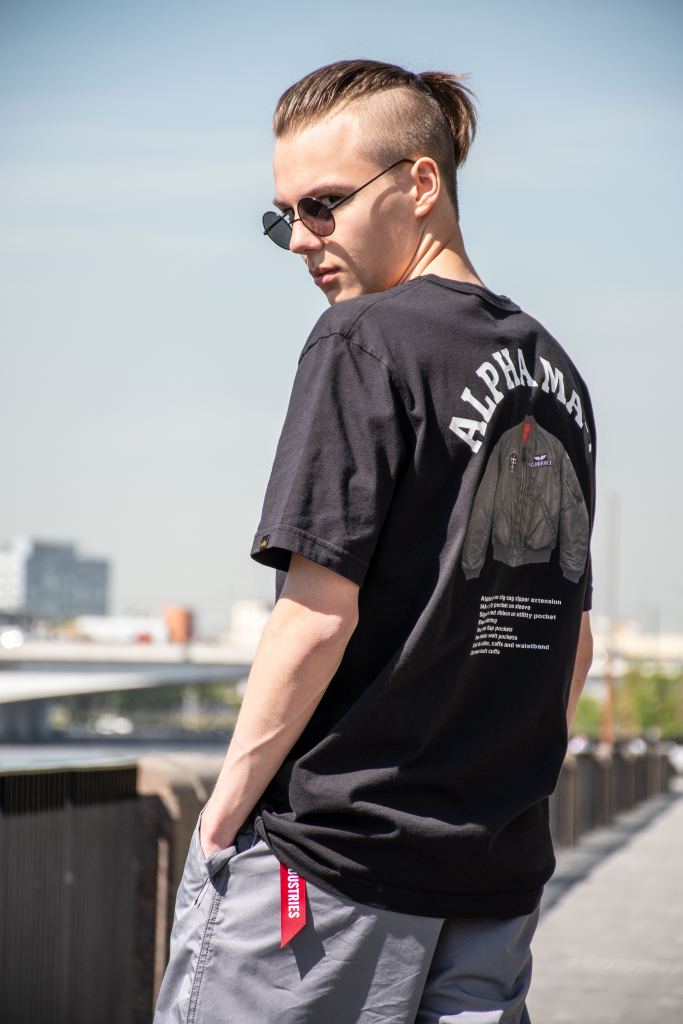 Стрит-кэжуал образ с Alpha Industries