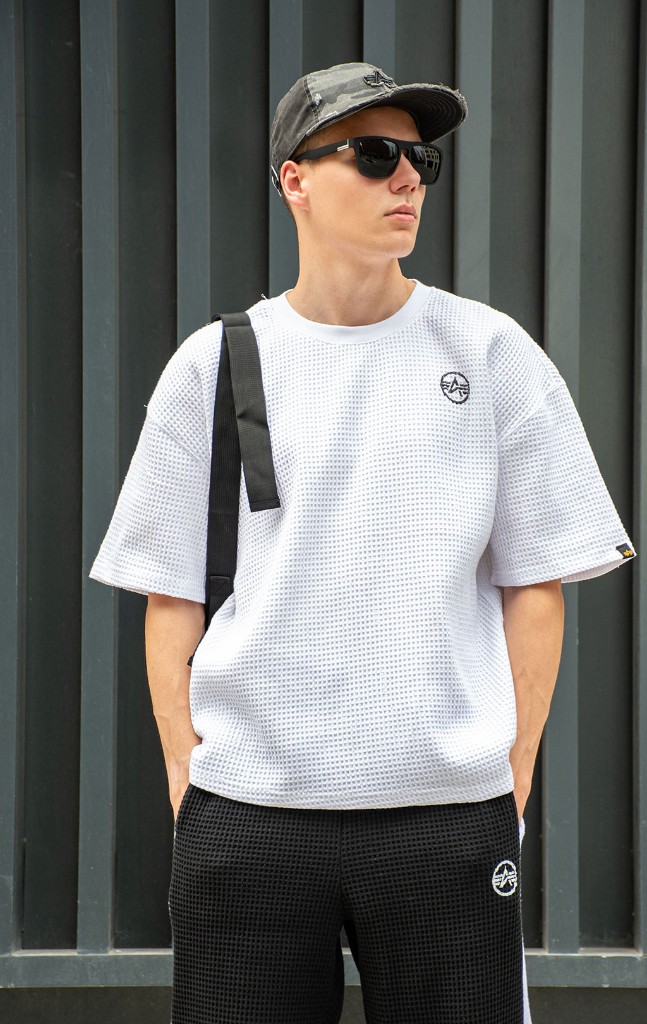 Alpha Industries Studio Waffle T в белом цвете